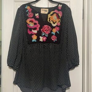 Black and white blouse